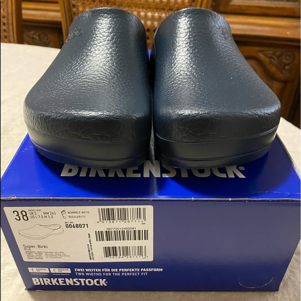 Birkenstock Super-Birki Navy Blue Size 38 US 7-7.5